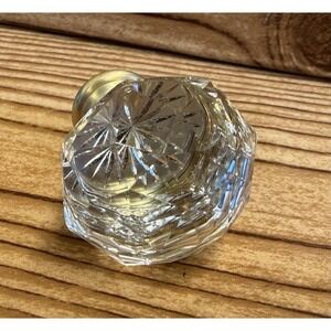 Emtek‎ Diamond Crystal Glass 1-1/4 Inch Round Cabinet Knob Gold Qty 3 Knobs